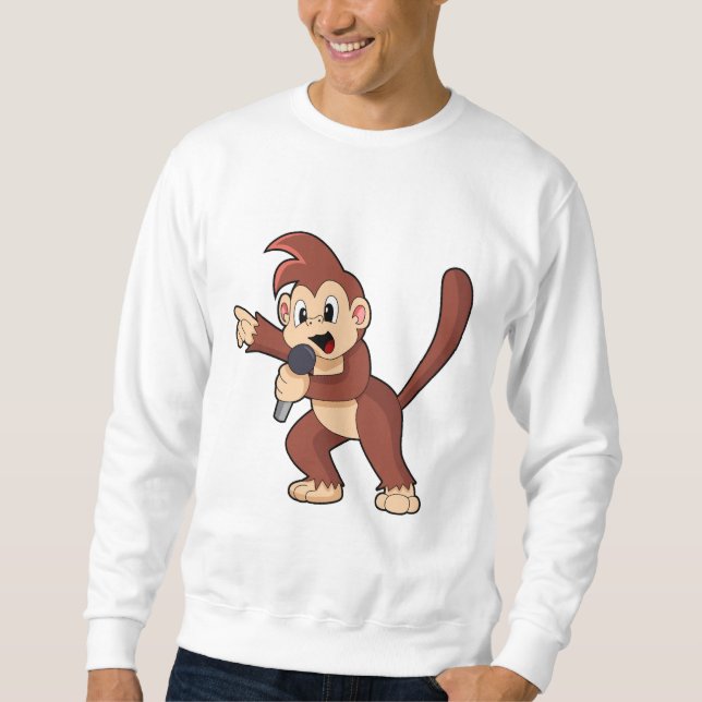 Moletom Macaco como Cantor com Microfone.PNG (Frente)