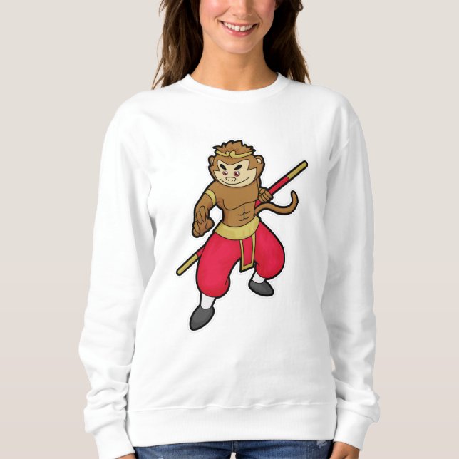 Moletom Macaco como guerreiro com Funcionarios e banda lar (Frente)