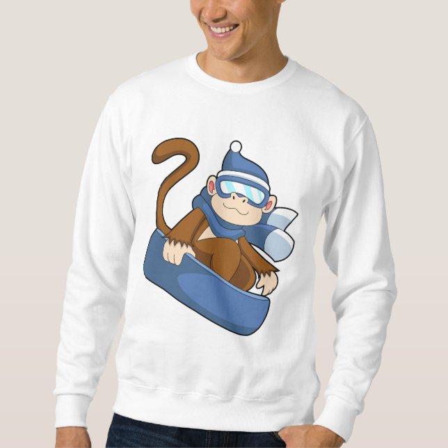 Moletom Macaco como Snowboarder com Sonowboard.PNG (Frente)