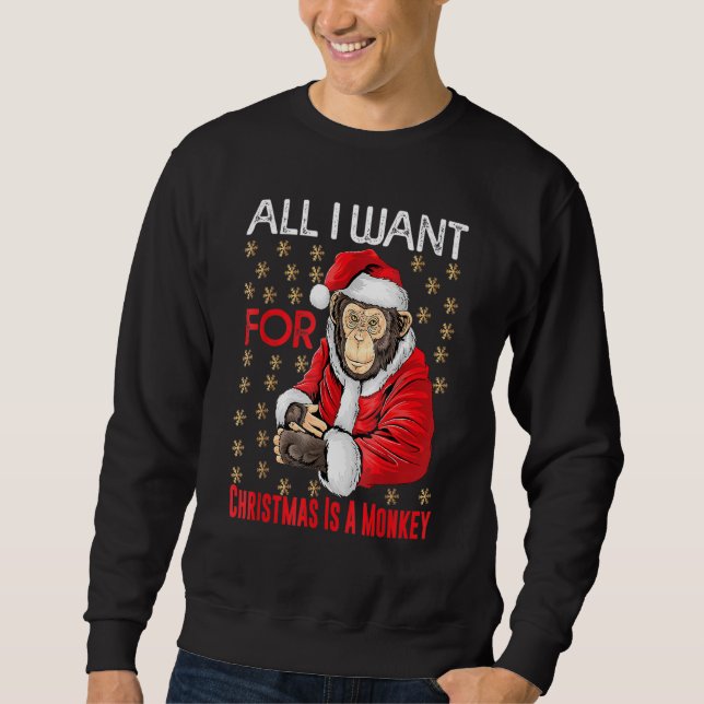 Moletom Macaco de Natal Xmas Monkey Pajama (Frente)