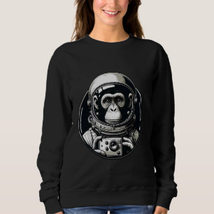 Moletom Macaco do Astronauta Vintage no Espaço para Astron