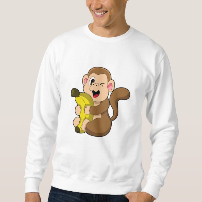 Moletom Macaco engraçado com Banana (Frente)