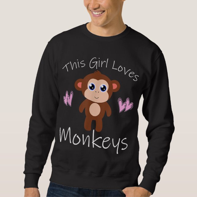 Moletom Macaco esta garota ama macacos bonitos presentes (Frente)