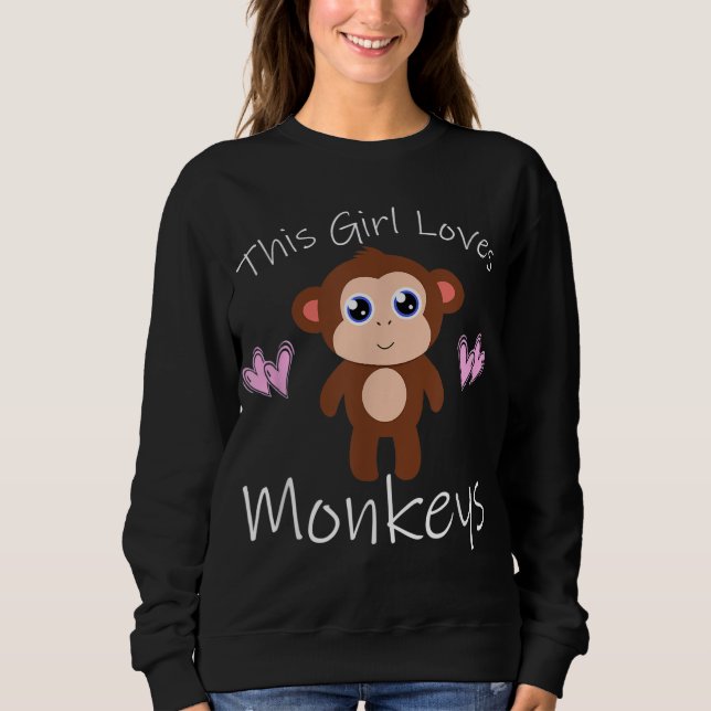 Moletom Macaco esta garota ama macacos bonitos presentes (Frente)