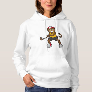 Moletom Macaco no Hockey com palito de Hockey