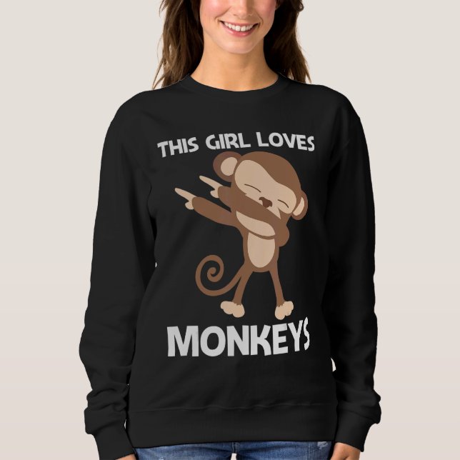 Moletom Macaco Para Mãe de Meninas Macaco Zoológico Animal (Frente)