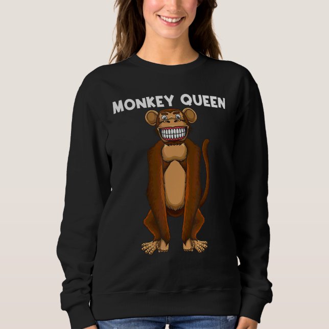 Moletom Macaco Para Mulheres Meninas Primata Animal Macaco (Frente)