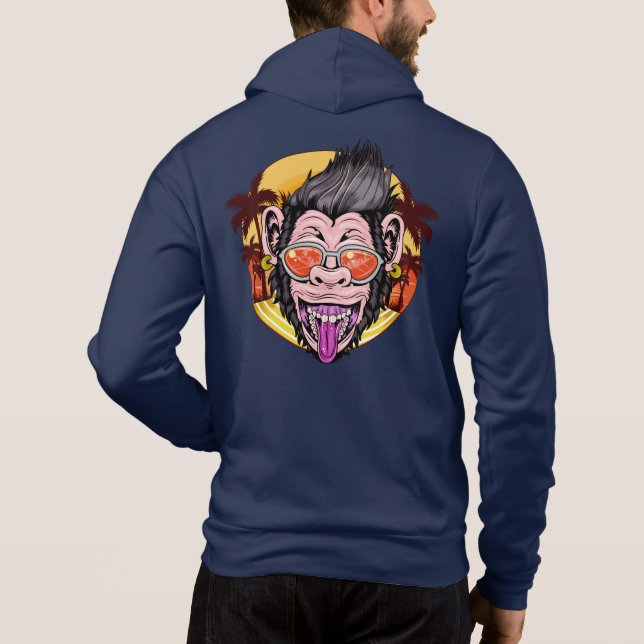 Moletom Macaco Praia de Texto Personalizado (Verso)