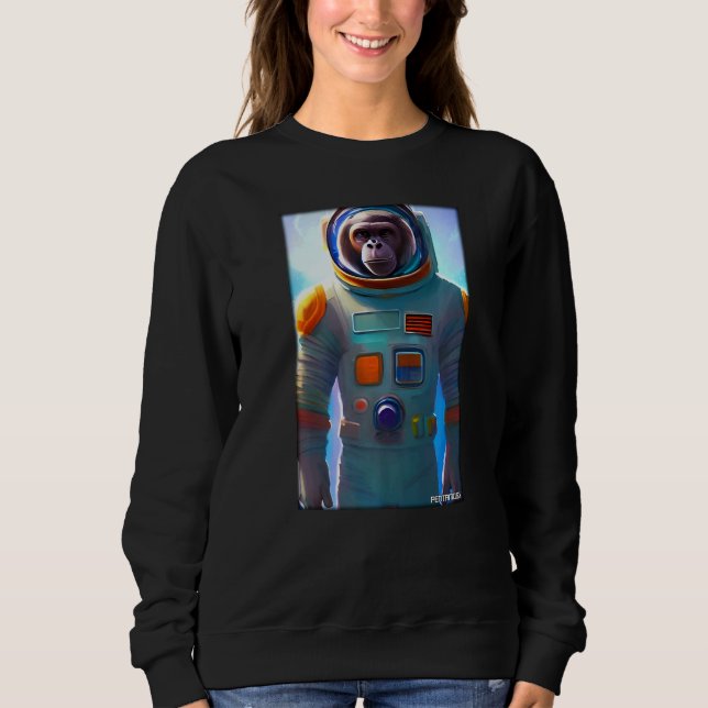 Moletom Macaco Primata Animal Astronauta Espaço Universo G (Frente)