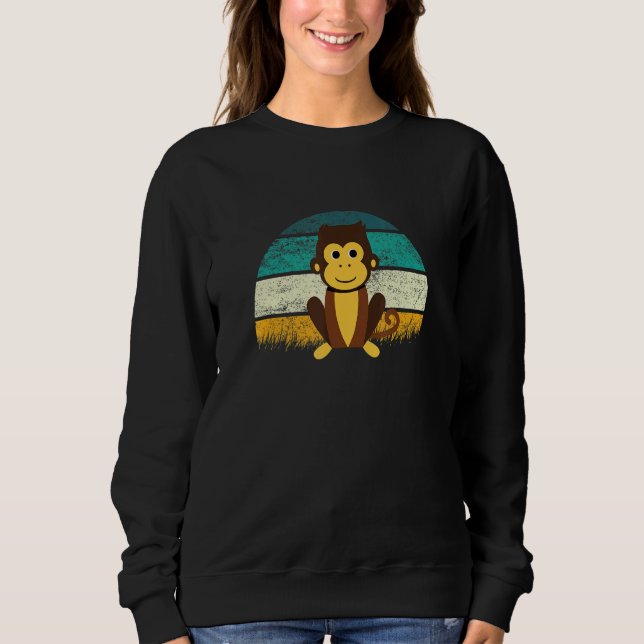 Moletom Macaco Retro Macaco Vintage Chimpanzé Selvagem Flo (Frente)