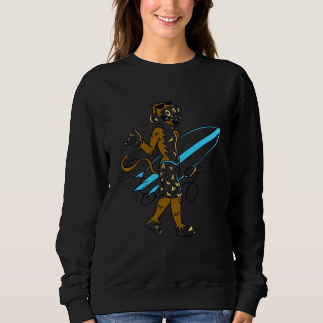 Moletom macaco surfando banana (Frente)