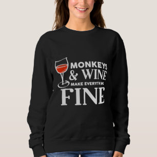Moletom MACACOS E Vinho Tornam Tudo Fino MACACO