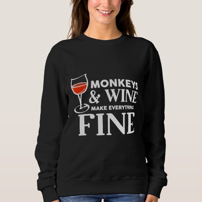 Moletom MACACOS E Vinho Tornam Tudo Fino MACACO (Frente)