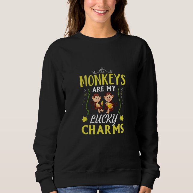 Moletom Macacos Fofos Comem Bananas Macacos São Meu Amulet (Frente)