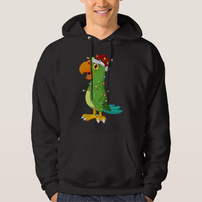 Moletom Macaw Bird Lover Xmas Santa Hat Macaw (Frente)