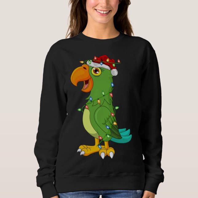 Moletom Macaw Bird Lover Xmas Santa Hat Macaw (Frente)