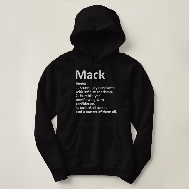 Moletom MACK Definition Personalized Name Funny Birthday G (Frente do Design)