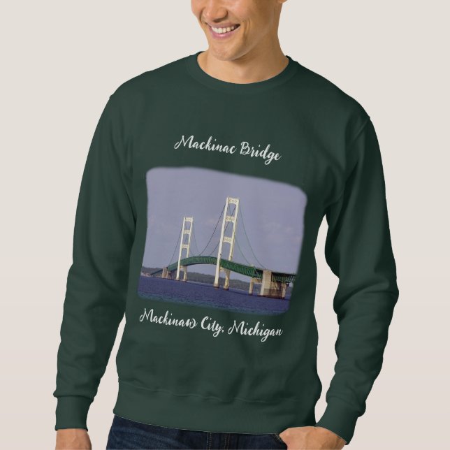 Moletom Mackinac Bridge Mackinaw shirt v2 — letras brancas (Frente)