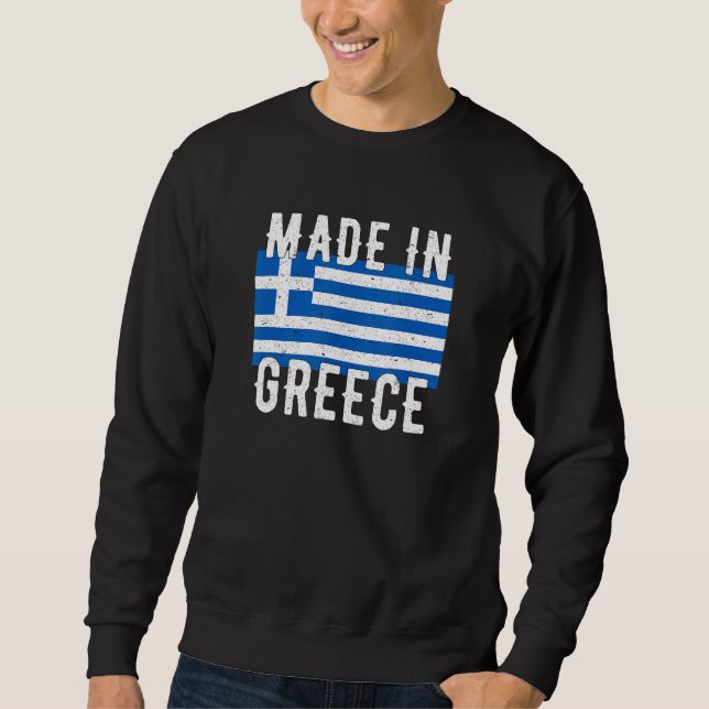 Moletom Made In Greece Greek Flag Home Country Retro Vinta (Frente)
