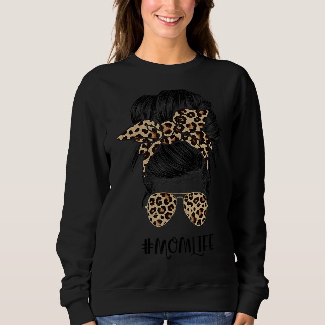 Moletom Mãe A Vida Sangrou A Mãe A Vida Leopardo Mensagem  (Frente)
