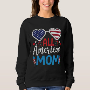 Moletom Mãe All American Óculos de Sol 4 de Julho Dia das