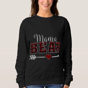 Moletom Mãe Bear Buffalo Xadrez Seta Coração Mãe Natal