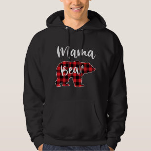 Moletom Mãe Bear Red Xadrez Pajama Família de Natal