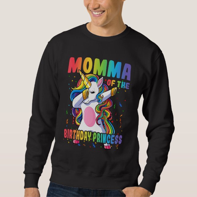 Moletom Mãe Da Princesa Aniversário Dabbing Unicorn Gir (Frente)