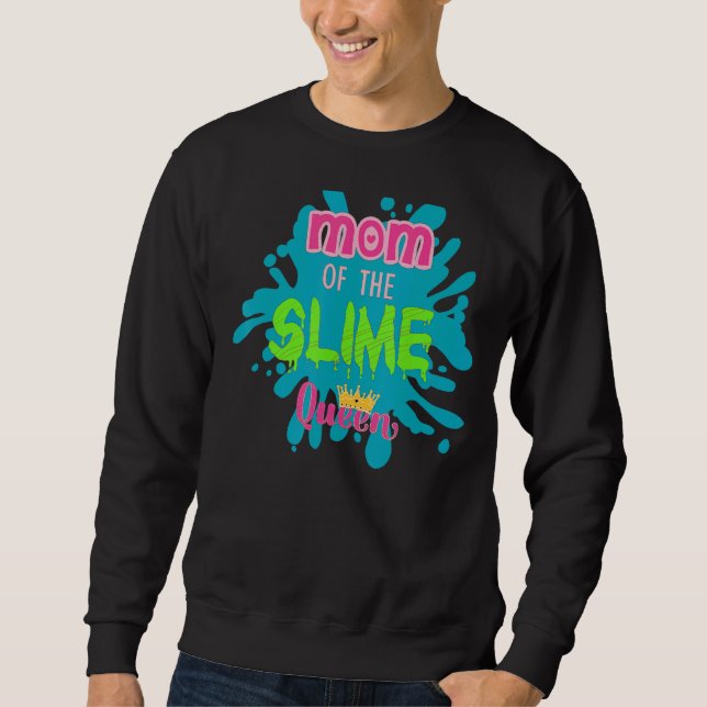 Moletom Mãe Da Rainha Slime Derrubando Gir De Aniversário  (Frente)