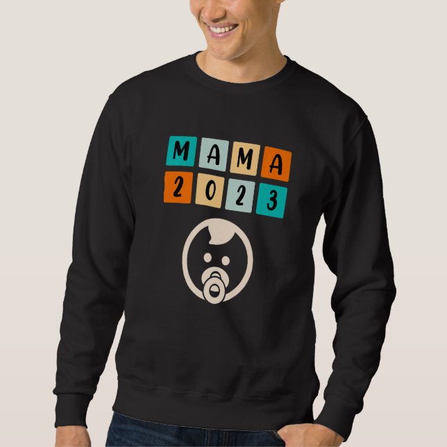Moletom Mãe de 2023 grávida esperando a menina mãe (Frente)