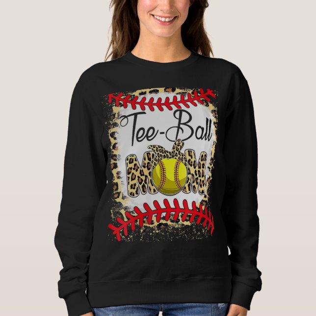 Moletom Mãe de Bola de Tee Mãe de Softball Leopardo Sangra (Frente)
