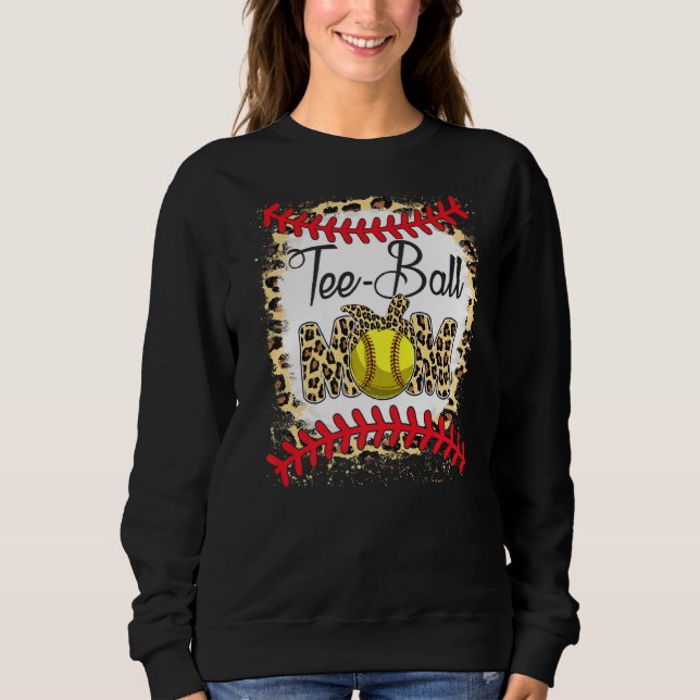 Moletom Mãe de Bola de Tee Mãe de Softball Leopardo Sangra (Frente)
