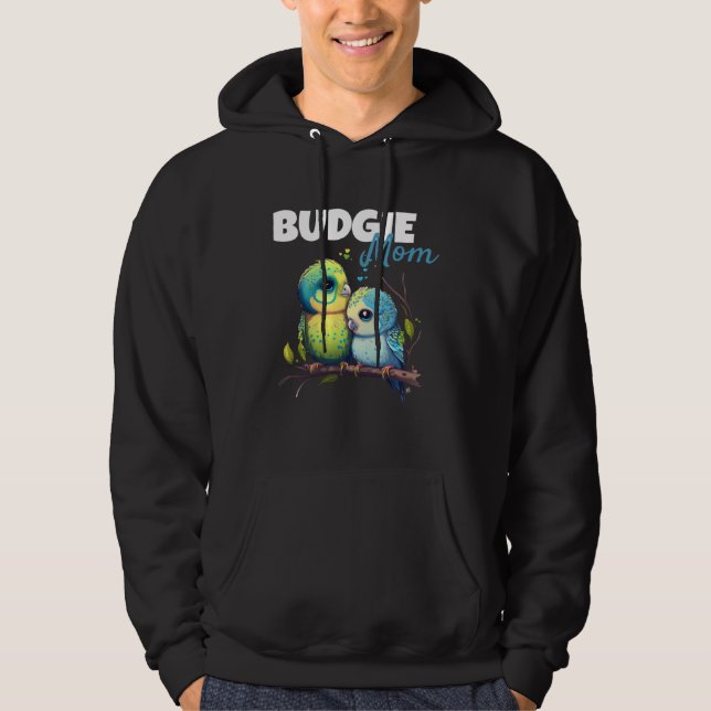 Moletom Mãe de Budgie Periquito Australiano Periquito Ave  (Frente)