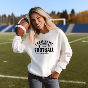 Moletom Mãe de Futebol Nome da Equipe Varsity Número Branc