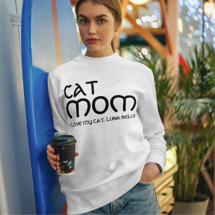 Moletom Mãe de Gato Amante de Animais Citação Divertida Pr