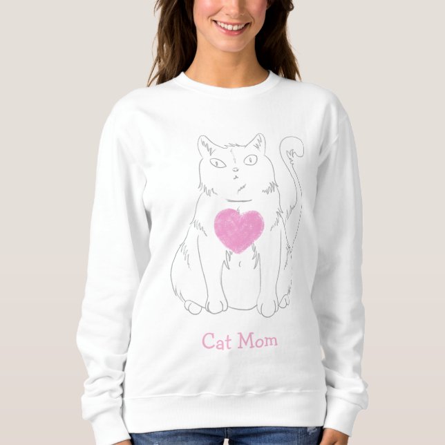Moletom Mãe de gato gato fofo (Frente)