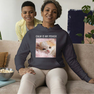 Moletom Mãe de Gato Personalizada Texto Branco Cinza Escur
