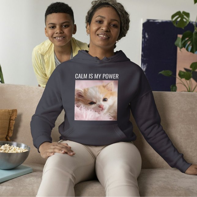 Moletom Mãe de Gato Personalizada Texto Branco Cinza Escur (Criador carregado)