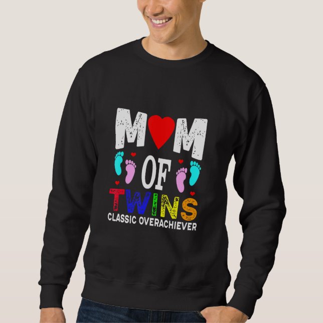 Moletom Mãe De Gêmeas Clássicas De Gêmeas Soberdotes (Frente)