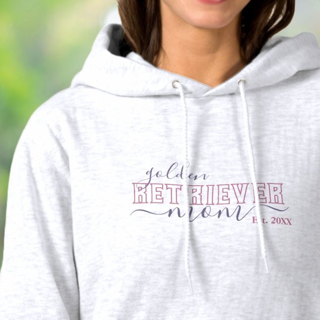 Moletom Mãe de Golden Retriever Varsity Script Estabelecid (Criador carregado)