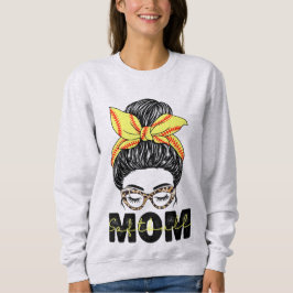 Moletom Mãe de Softbol Desarrumada Vida de Softbol Mãe