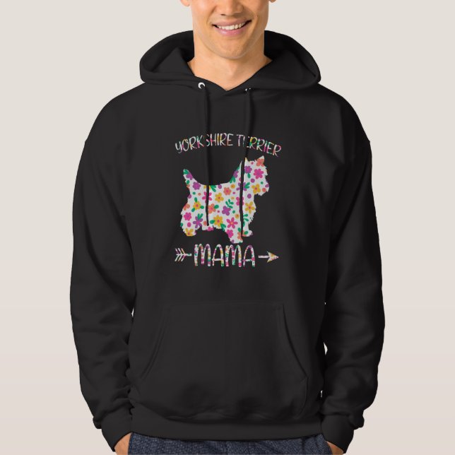 Moletom Mãe de Yorkshire Terrier Floral Dia das Mães (Frente)