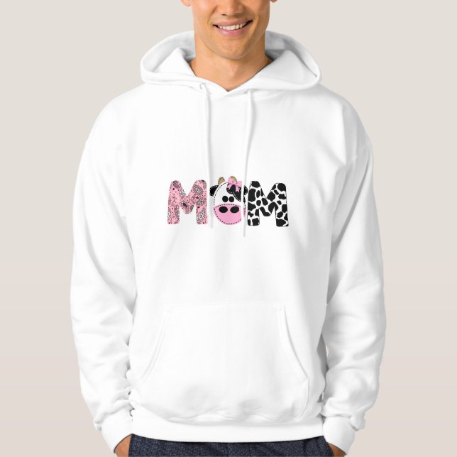 Moletom Mãe do Aniversário de Menina da Fazenda de Vaca An (Frente)
