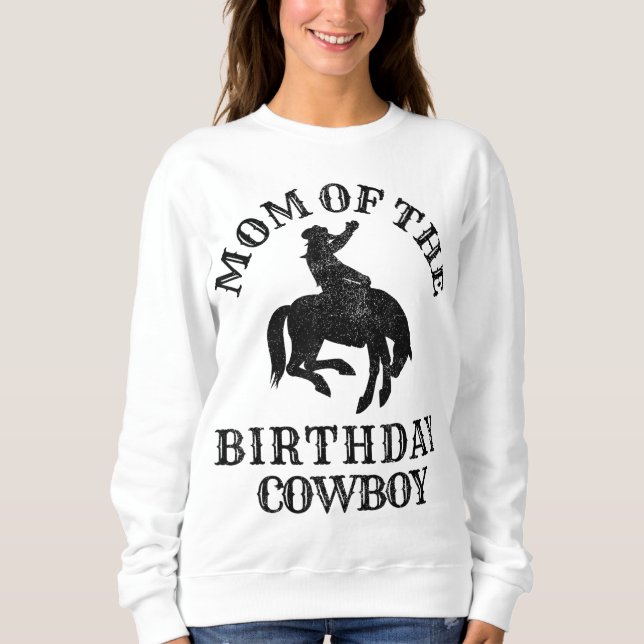 Moletom Mãe do Birthday Cowboy - Partido Rodeo Ocidental M (Frente)