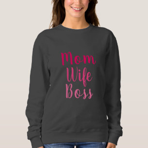 Moletom Mãe esposa chefe cinza rosa na moda de script pers