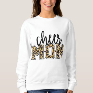 Moletom Mãe Mãe Leopard Imprime Mães Orgulhosas Cheerleade