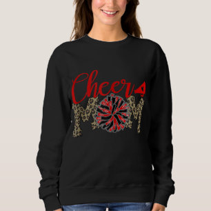 Moletom Mãe Mãe Leopardo Imprime Pom Preto E Vermelho