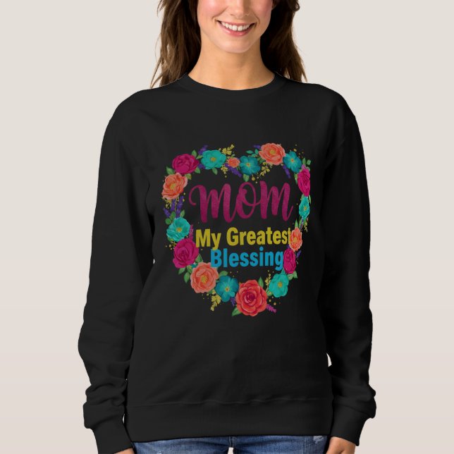 Moletom Mãe Minha Maior Bênção Floral Mãe (Frente)