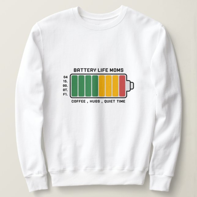 Moletom Mãe-O-Meter: Acionado por Amor e Café (Frente do Design)