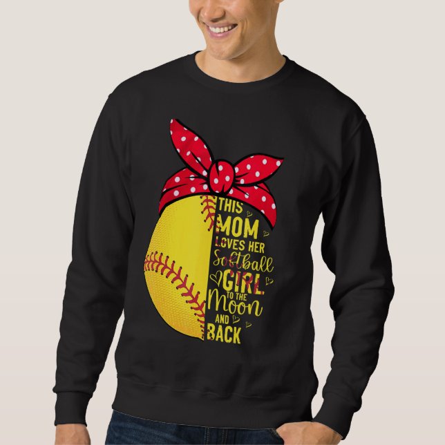 Moletom Mãe Orgulhosa Da Moça De Softball Para Dia de as m (Frente)